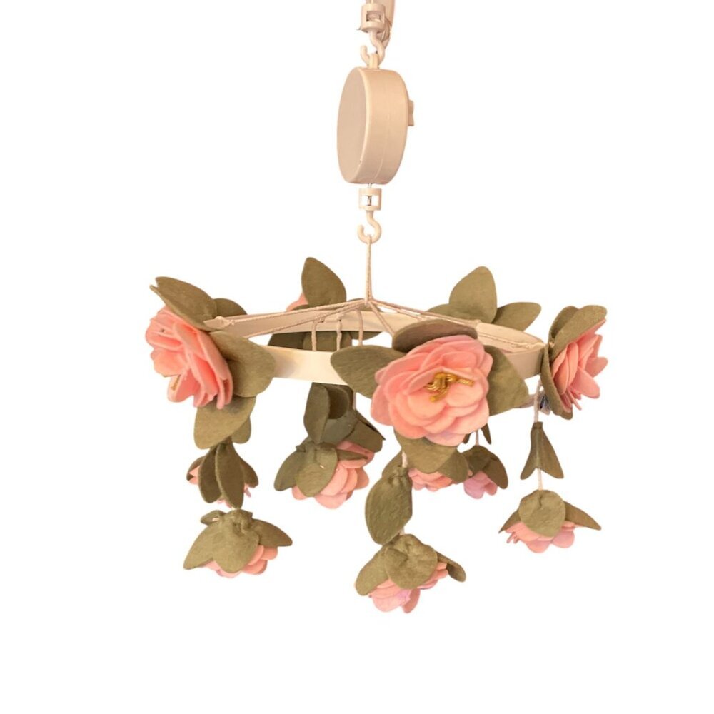 Pottery Barn Kids Felted Pink Roses Musical Baby Crib Mobile - Picture 7 of 11